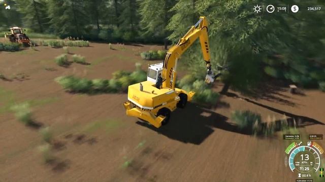 Cutting trees with new wood harvester | Gemeinde Rade | Farming simulator 19 | Timelapse #15 смотреть онлайн