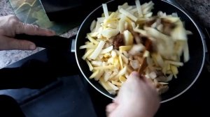 Жареная картошка с мясом Как вкусно пожарить картошку с мясом