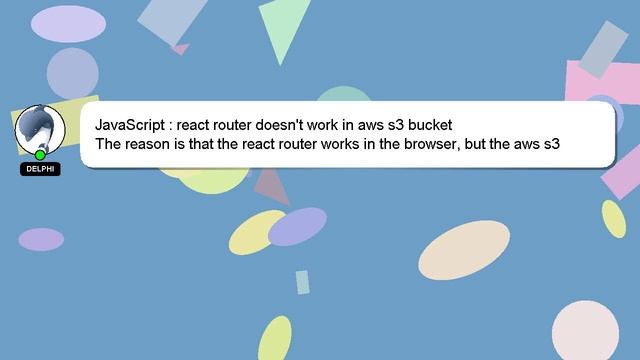 JavaScript : react router doesn't work in aws s3 bucket смотреть онлайн