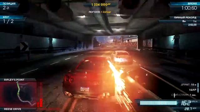 NFS: Most Wanted (Русская озвучка). Разбил в хлам легендарный Nissan GT-R.