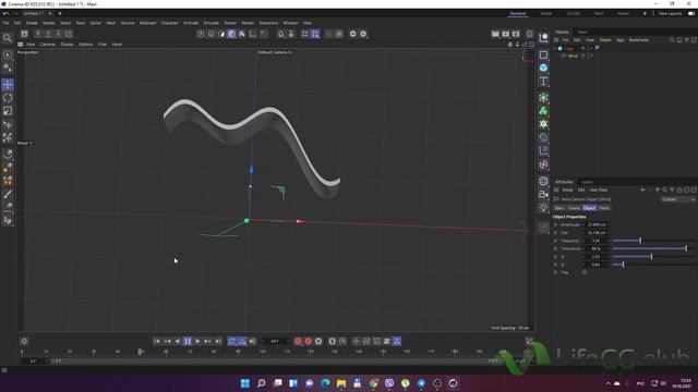 Cinema 4D деформер Wind смотреть онлайн