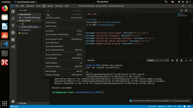 Как программно сконвертировать Excel в PDF в системе Linux смотреть онлайн