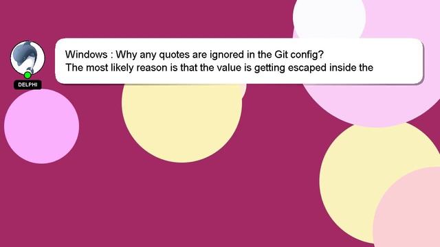 Windows : Why any quotes are ignored in the Git config? смотреть онлайн