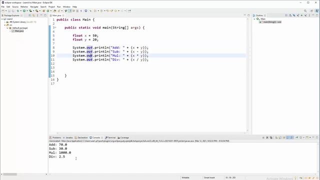Java Tutorial - 6 - Arithmetic Operations - Simple Calc смотреть онлайн