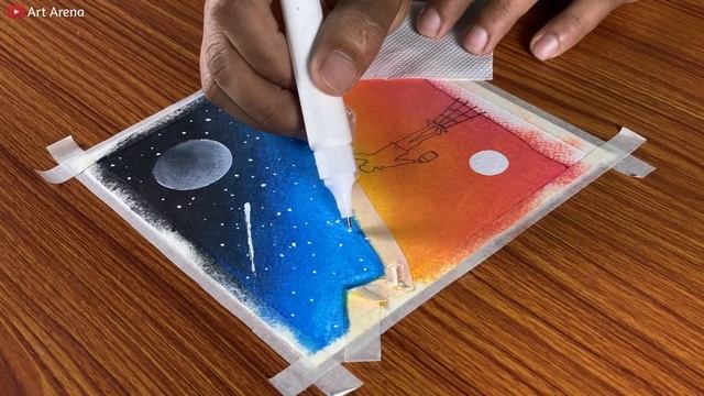 A Guy Painting the Sky / Drawing for Beginners with Oil Pastels / Step by Step смотреть онлайн