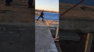Монтаж Жб фермы 24м(кривой).Вес 15тонн.