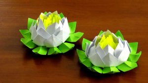 Как сделать лотос из бумаги - Цветы из бумаги - How To Make an Origami Lotus Flower