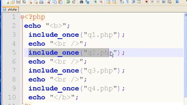 PHP YTD program using include 10a смотреть онлайн