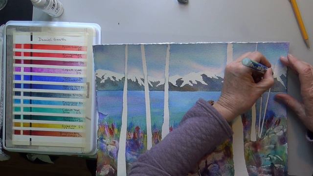 How To Paint A Spring Mountain Landscape in Watercolor смотреть онлайн