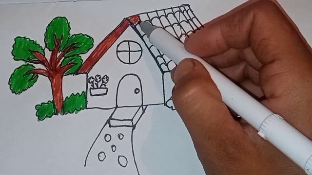 Как нарисовать Дом Для детей/How to draw a house for children/बच्चों के लिए एक घर कैसे आकर्षित करें смотреть онлайн