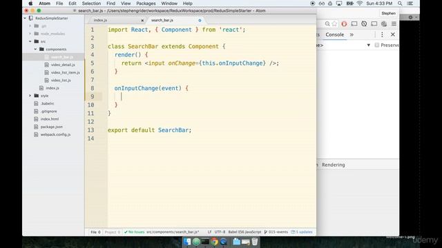 Handling User Events [0.15]An Intro to React [Modern React with Redux 2020] смотреть онлайн