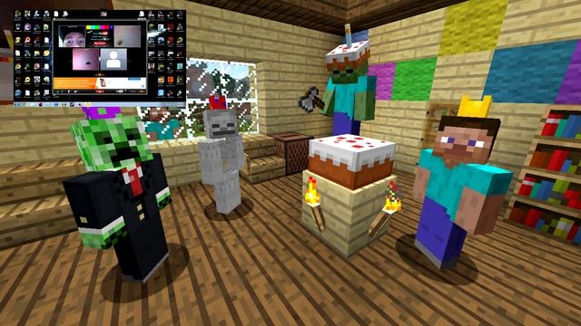 Minecraft's 1st Birthday! New Skin Packs & Our Stories (FIRST TIME PLAYING MINECRAFT) смотреть онлайн