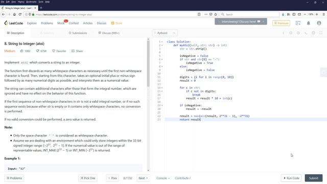 LeetCode Solutions (Python) | #8 String to Integer (atoi) смотреть онлайн