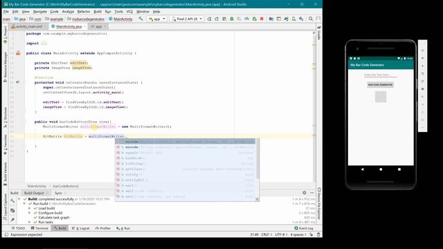 How to generate bar code for any text in your Android App? - Android Studio Source code смотреть онлайн