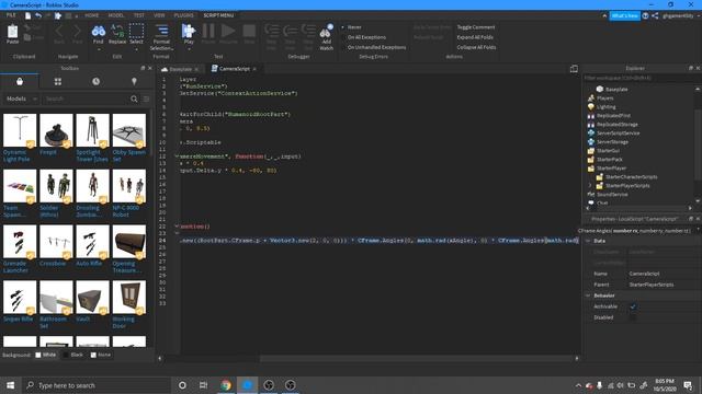 Roblox Studio - Making a thrid person camera script!! смотреть онлайн