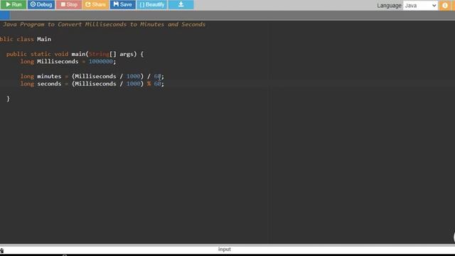 Java Program to Convert Milliseconds to Minutes and Seconds смотреть онлайн