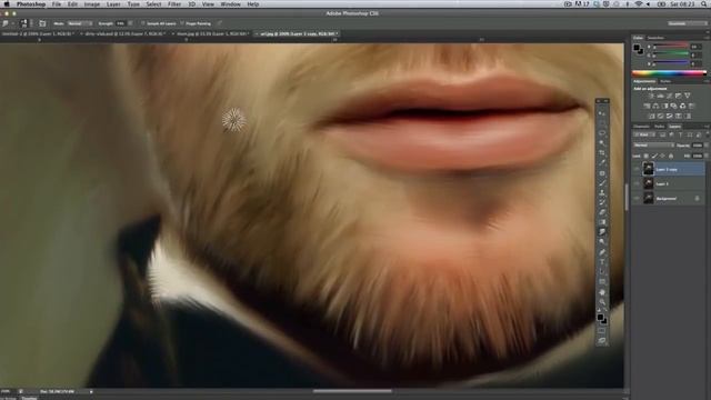 Thom Yorke cracked paint effect oil painting photoshop смотреть онлайн