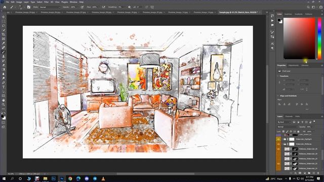 Aquarino | Watercolor Photoshop Action | Video Guide | Photo Effect смотреть онлайн