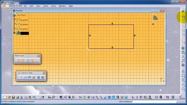 CATIA Start Sketching Using Mouse смотреть онлайн