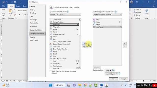 How to Add a Table to Quick Access Toolbar on Microsoft Word 2019 смотреть онлайн