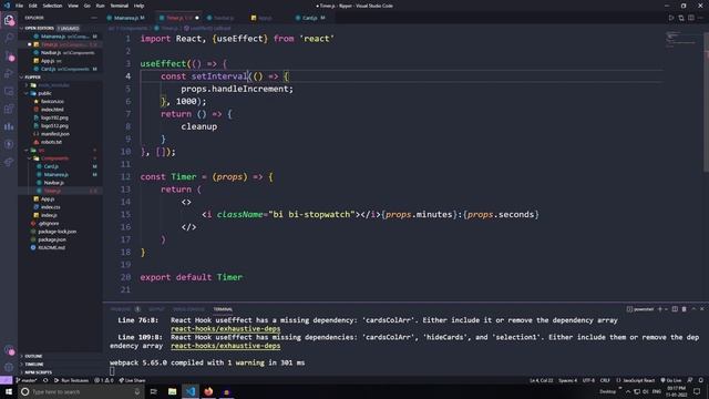10. Creating Timer Component & Its Logic | React Card Flipping Memory Game | Parenthesis смотреть онлайн
