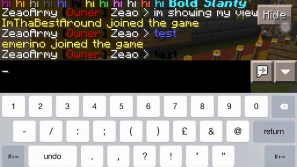 Minecraft PE: How to use color codes? (IOS)