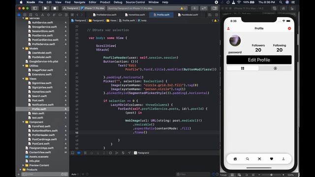SwiftUI Instagram Clone with Firebase #14 Profile Screen смотреть онлайн