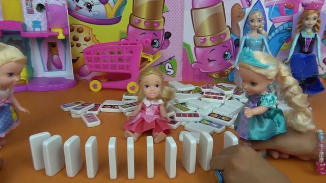 DOMINO Shopkins ! Elsa, Anna toddlers & friends play смотреть онлайн