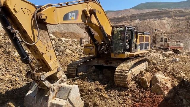 Caterpillar 385C Excavator Loading Caterpillar 775E Dumpers - Sotiriadis Mining Works