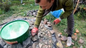 Тандыр в земле. Облицовка камнем
