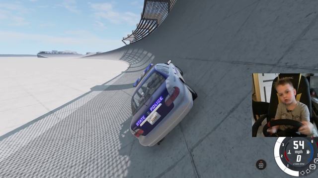 Миша Рулит! 4 года, учимся ездить. #1 BeamNG.drive | Thrustmaster T300 Alcantara Edition