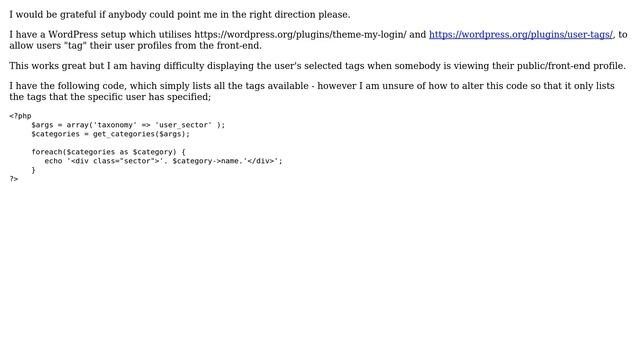 Wordpress: Displaying user selected custom tags/taxonomies on the front-end смотреть онлайн