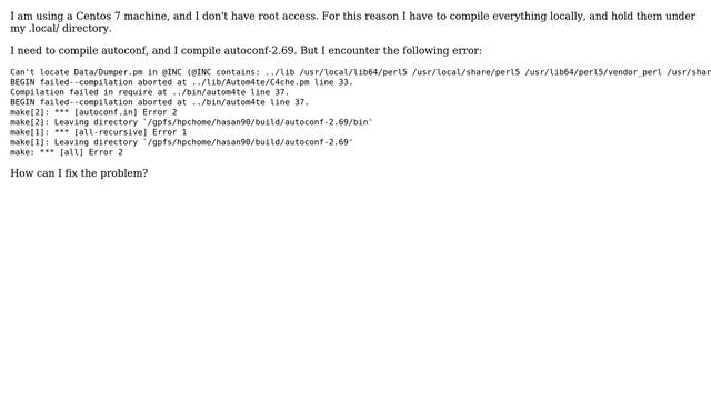 Unix & Linux: Building autoconf-2.69 without root access on Centos 7 machine смотреть онлайн