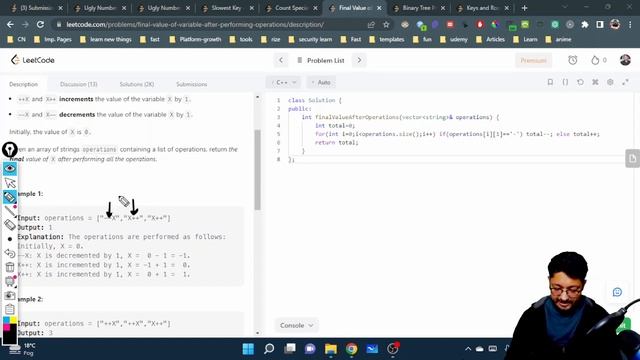 2011. Final Value of Variable After Performing Operations | LEETCODE EASY смотреть онлайн