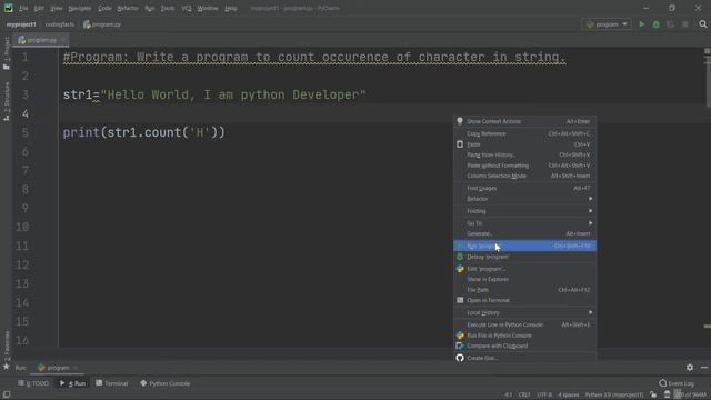 Number Of Occurrence Of Character | Solutions For Python 100 Exercises | Program39 | CodingFacts смотреть онлайн
