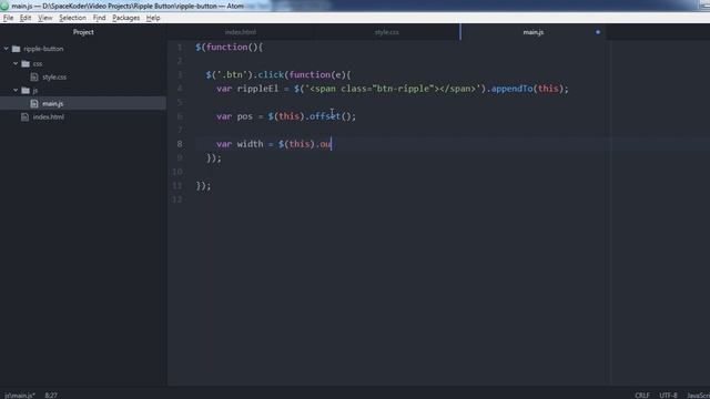 Button Ripple Effect with CSS and Javascript Tutorial смотреть онлайн