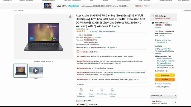 Amazon Prime Day Sale 2022 - Acer Aspire 5 RTX 2050 offer - Laptop offers смотреть онлайн