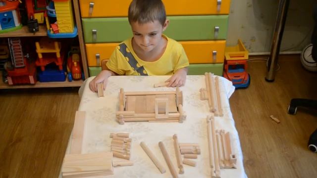 Деревянный домик - конструктор "Теремок". Игрушка для детей от ТМ Левша. смотреть онлайн