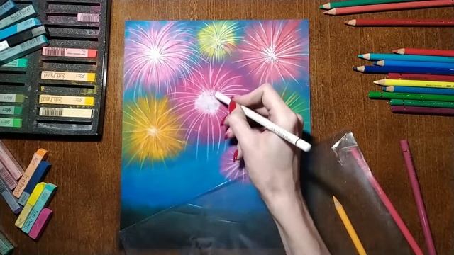 Как нарисовать салют / How to draw fireworks смотреть онлайн