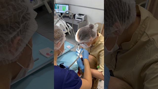 🌊Самая заботливая стоматолог - Шифанова Алена Алексеевна проводит чистку зубов🤍