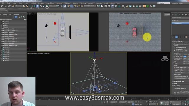 (9) Настройка камер в 3ds Max. Типы камер (перспективная, ортогональная, сферическая) смотреть онлайн