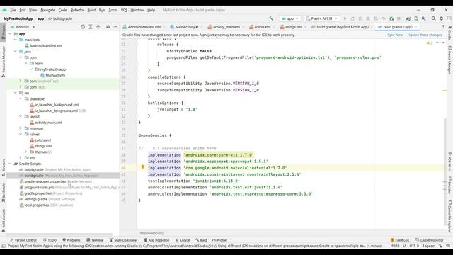 Create Kotlin's first Android Project || How to create a project, learn structure, and Run Project смотреть онлайн