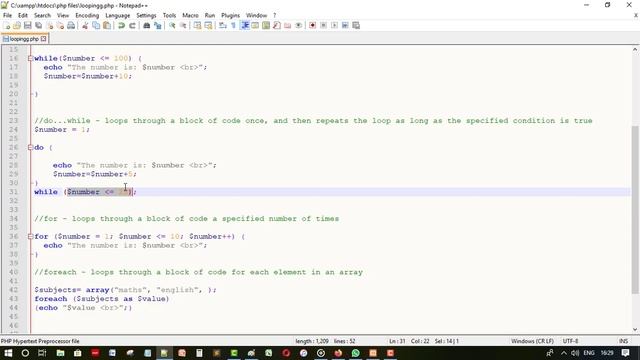 LOOPS in PHP (WHILE, Do-WHILE, For, For-Each) || Web Development Classes in Hindi смотреть онлайн
