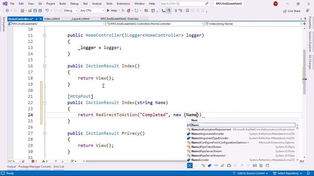 MVC with SweetAlert2 - Introduction - Intercepting a Form - ASP.NET Core MVC смотреть онлайн