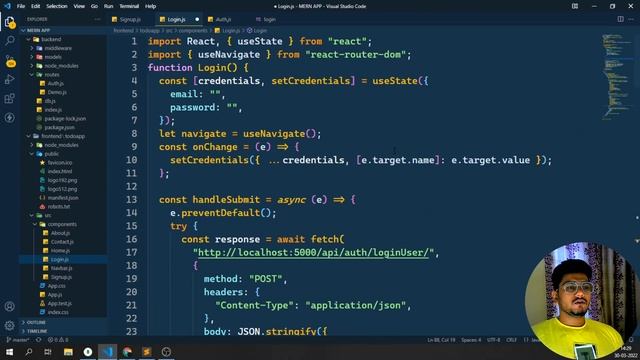 #20. M.E.R.N STACK | Connect Backend Api for Login End-Point | смотреть онлайн