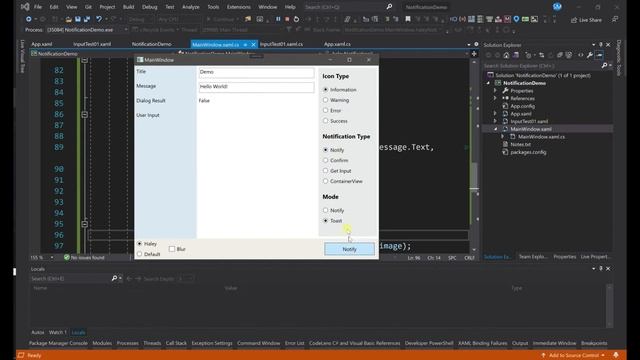 WPF Notification System (Message box , Input Box, Toast) смотреть онлайн