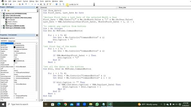 Calendar and Date Picker | Excel VBA Project смотреть онлайн
