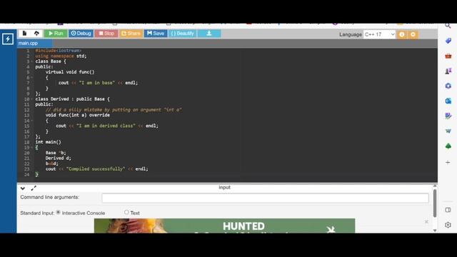 override Keyword In C++ смотреть онлайн