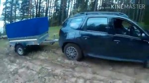 Дастер дизель с прицепом подъём по песку