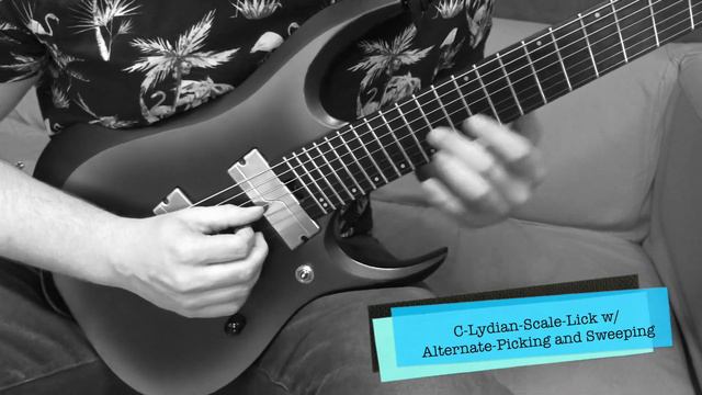 #GUITARLESSON 11 C Lydian Scale Lick With Alternate Picking And Sweeping Technique